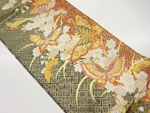 花蝶模様織出し袋帯